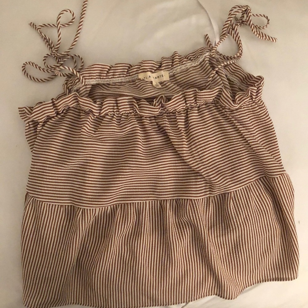 L.A. hearts flowy striped top with tie-straps